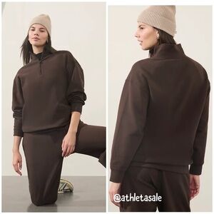 Athleta Forever Fleece 1/4 Zip Sweatshirt | Truffle Brown